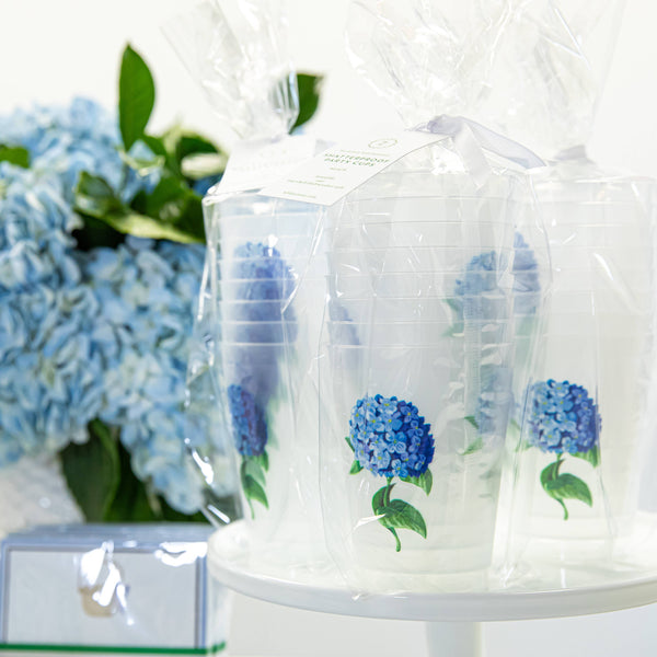 Blue Hydrangeas Shatterproof Cups | Set of 8