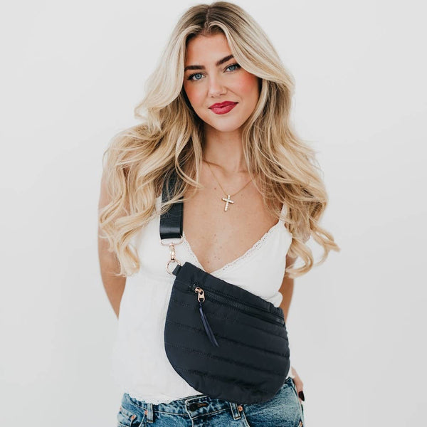 Jolie Puffer Belt Bag Pink Floral