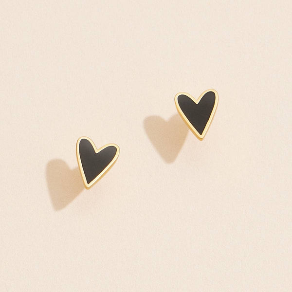 Blush Heart 18K Gold Dip Stud Earrings