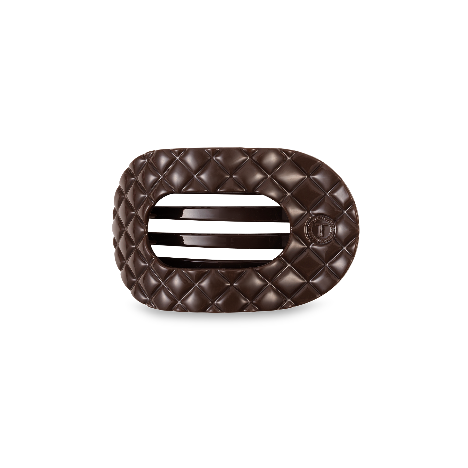 Flat Round Hair Clip | Small | Truly Taupe Quilted