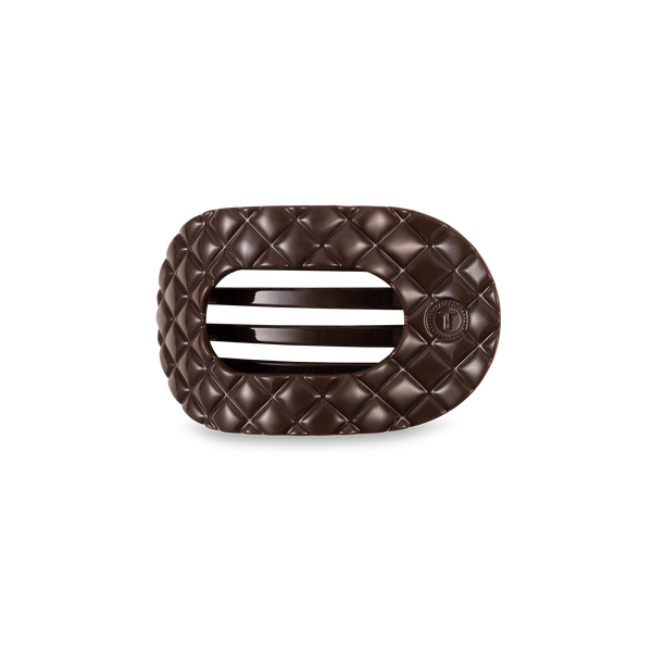 Flat Round Hair Clip | Small | Truly Taupe Quilted