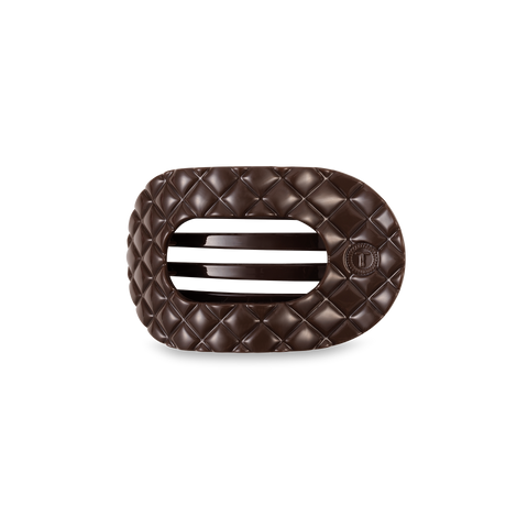 Flat Round Hair Clip | Small | Truly Taupe Quilted