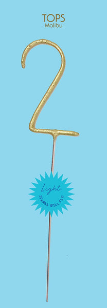 Grande 12" Gold Number Sparkler Wand Card - Singles: Number 1