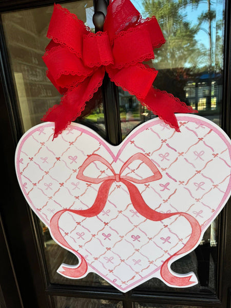 Isabella Heart with Bows Door Hanger