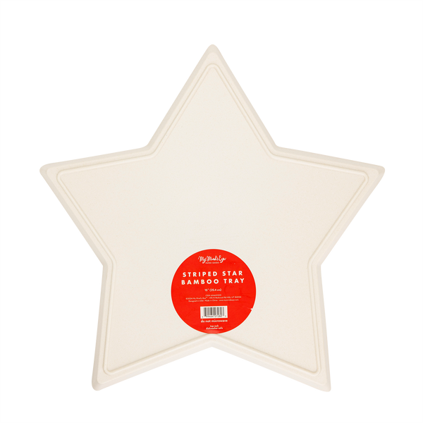 Hamptons Star Shaped Red Stripe Reusable Bamboo Tray