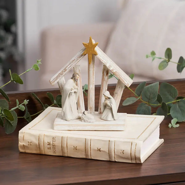 Christmas Holy Family & Star Decorative Figurine