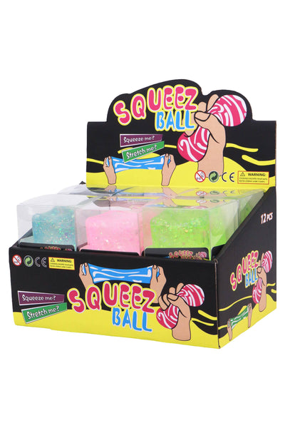 Shimmery Glitter Cube Putty Filled Squishy