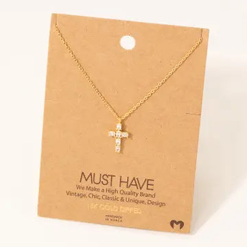 Rhinestone Cross Pendant Necklace