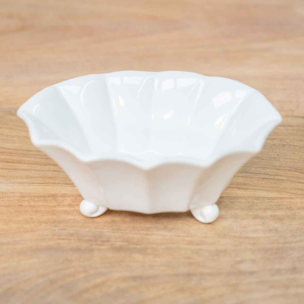 Scalloped Candy Dish  Antique White