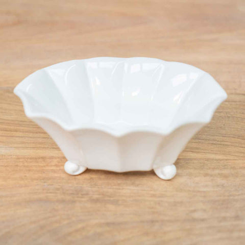 Scalloped Candy Dish  Antique White