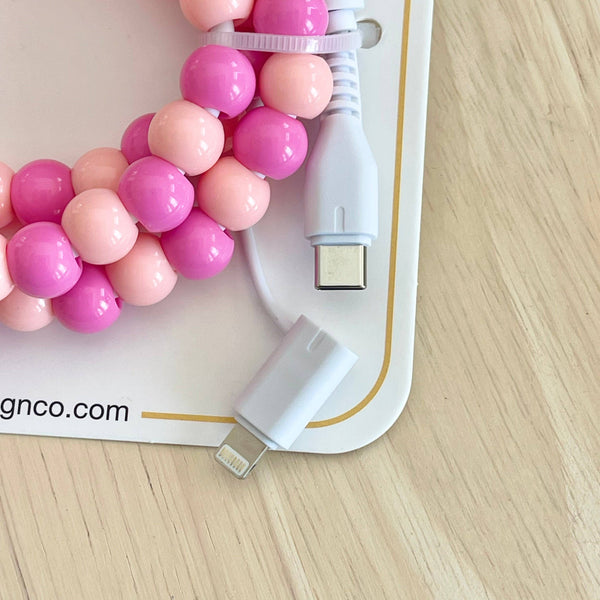 Beaded Phone Charger - Greens