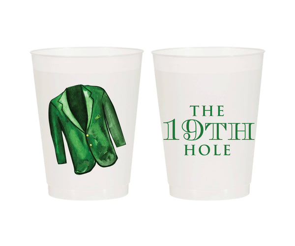 19th Hole Jacket Frosted Cups- Masters: Pack of 10 Cups