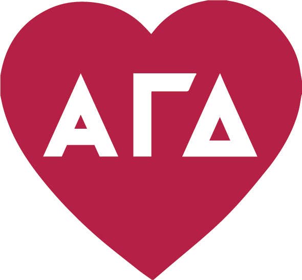 Sorority & Greek Acrylic Heart Pin/ Button: Kappa Delta