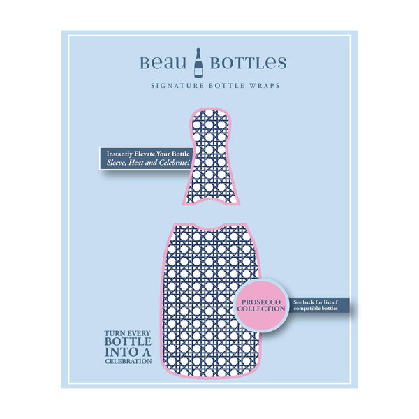 Beau Bottles Navy and White Cane - Prosecco Collection