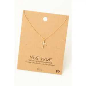 CZ Cross Pendant Necklace