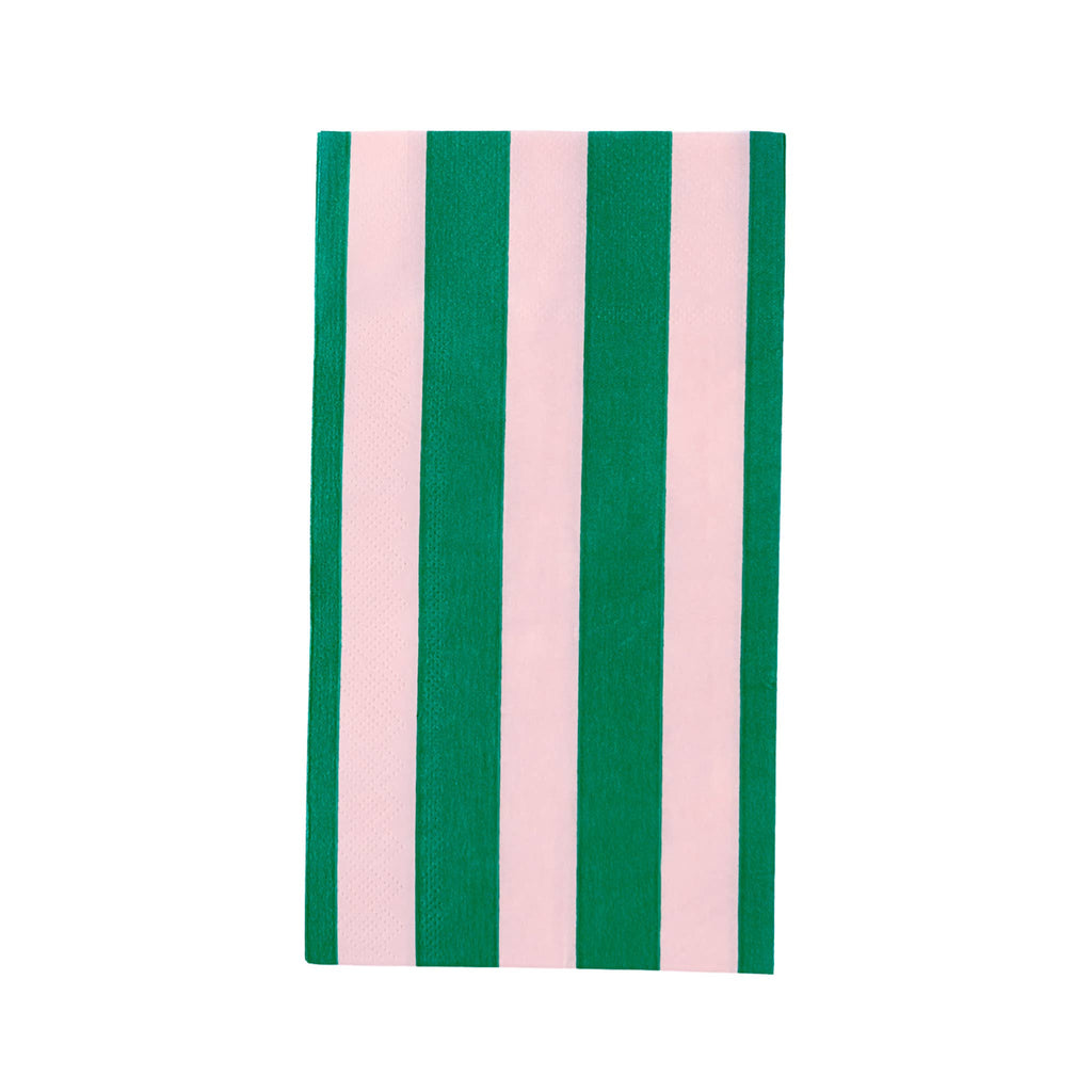 Pink and Green Signature Cabana Stripe Guest Towels - Thumbnail 2