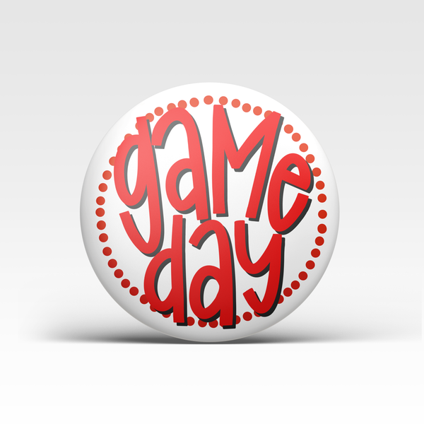 Red Game Day Polka Dots Buttons | Game Day Pins: RED BACKGROUND