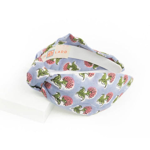 Beth Ladd Blue/Pink Flowers Headband