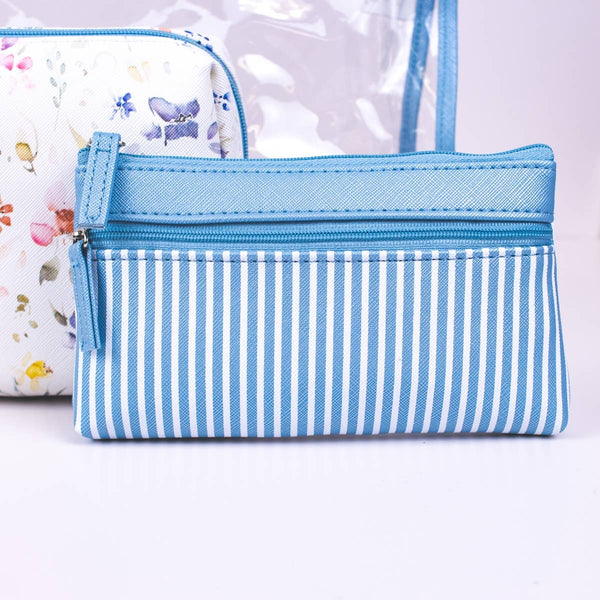 Nora Travel Cosmetic Set   Blue/Multi   12x8.25x3.5   Set of 3