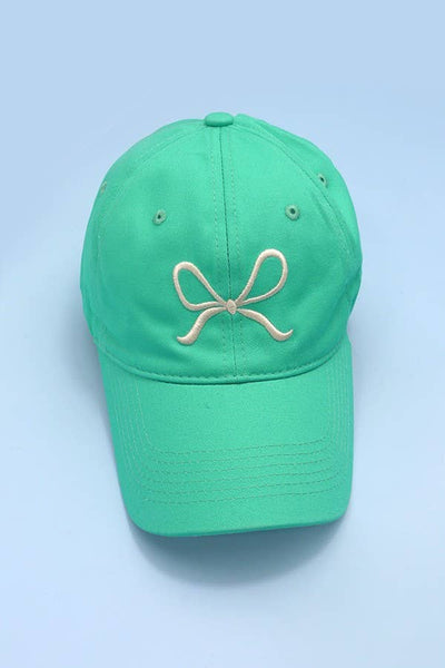 BOW RIBBON BASEBALL HAT CAP Mint