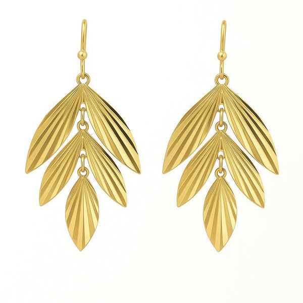 Golden Fern Drop Earrings