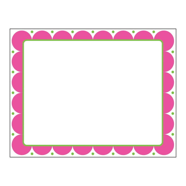 SCALLOP FLAT STATIONERY: Shocking Pink