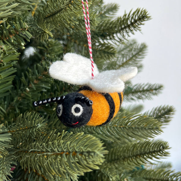 Bee Felt Wool Christmas Ornament