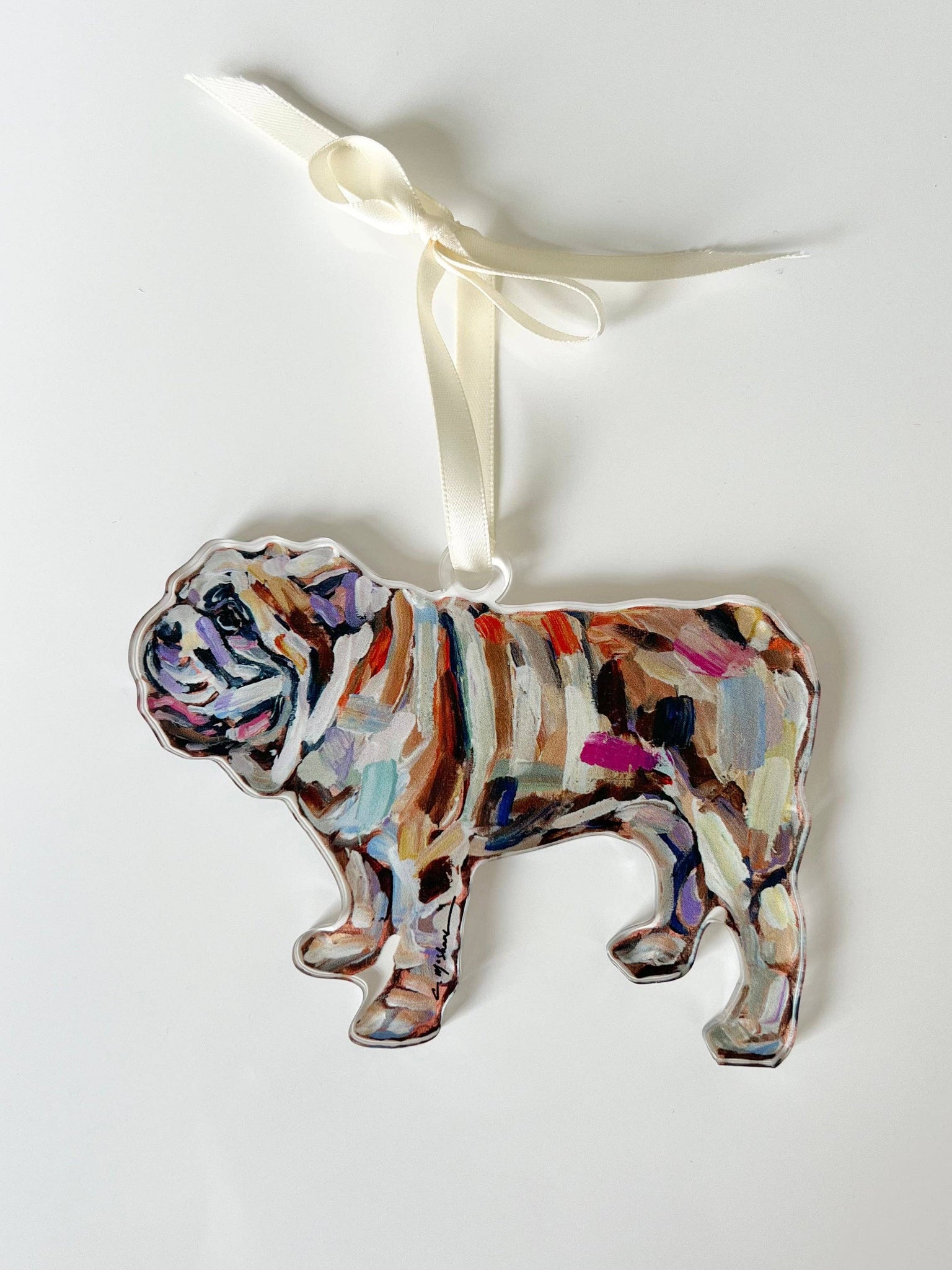 English Bulldog Abstract Ornament