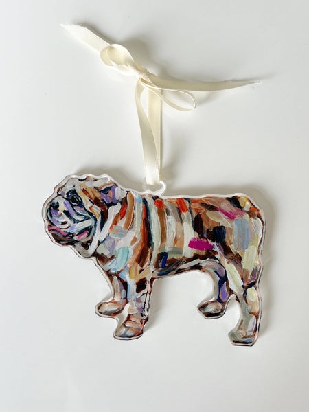 English Bulldog Abstract Ornament