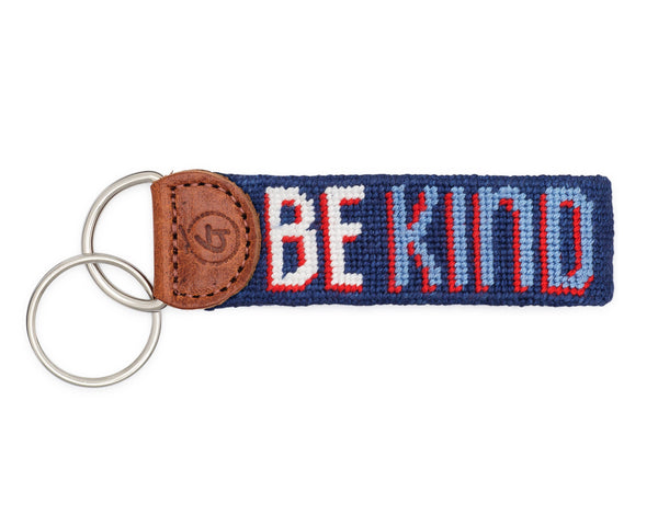 Be Kind Needlepoint Keychain: Orange