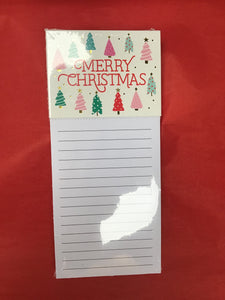 Merry Christmas Frosted Forest Magnetic Notepad