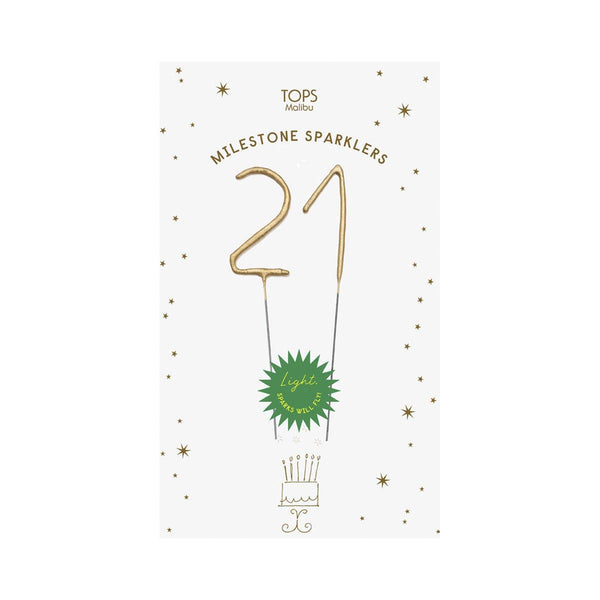 Mini 4" Gold Milestone Number Sparkler Wands - Custom Option: Milestone Sparkler - 10