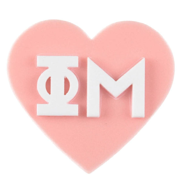 Sorority & Greek Acrylic Heart Pin/ Button: Kappa Delta