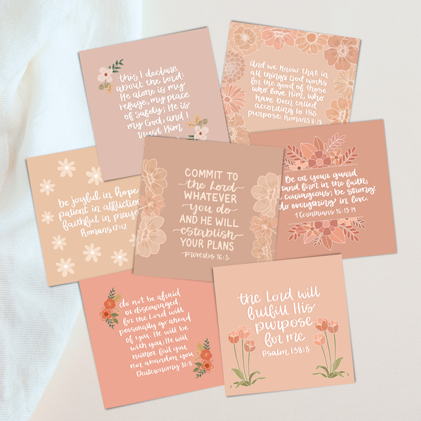 Scripture Card Set - Calligraphy Bible Verse Card Set of 20