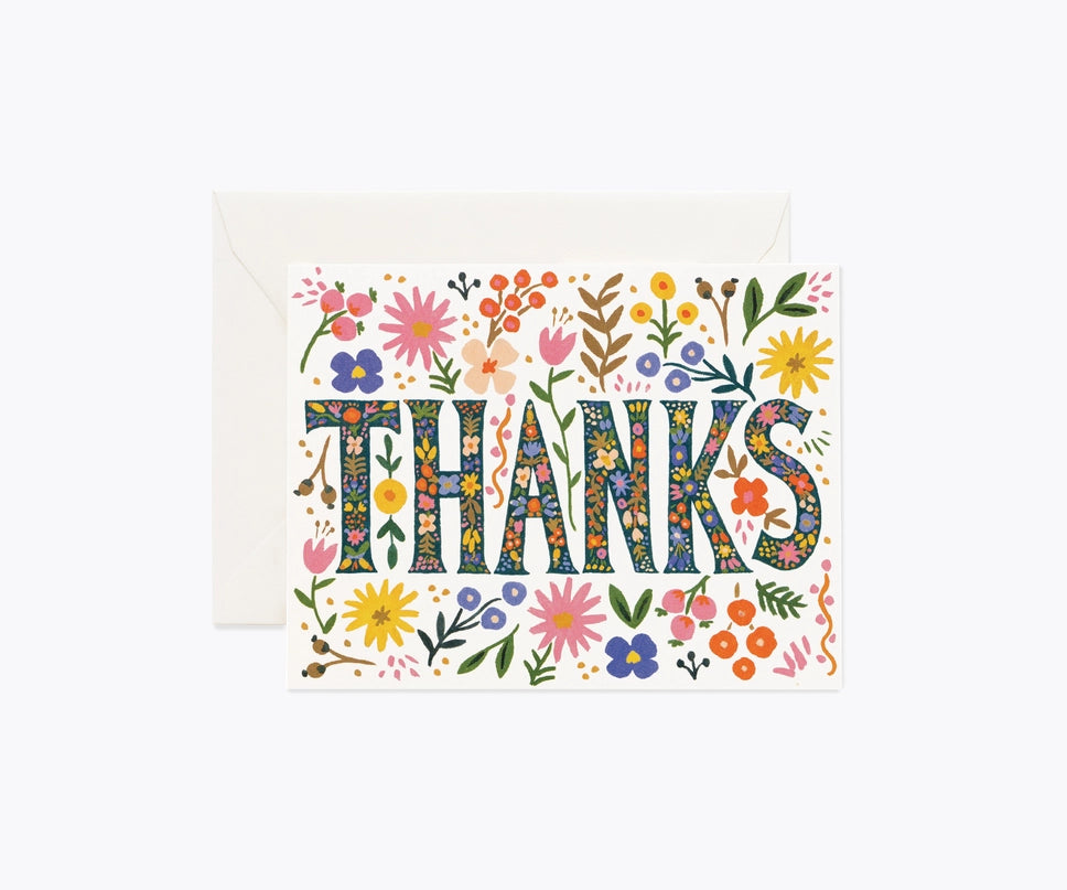 Rifle Paper Floral Thanks Note Card Set