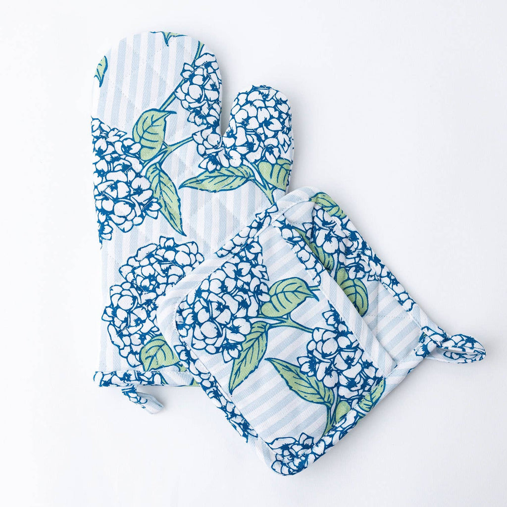 Hydrangea Stem Oven Mitt Set - Thumbnail 2