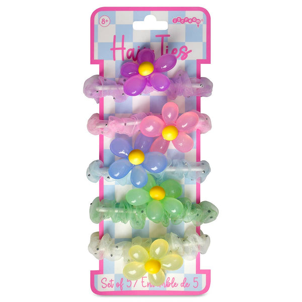 Flower Hair Tie Set - 5 pieces