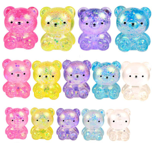Cartoon Sequin Bear Squishy Toy