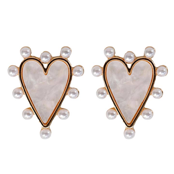 Skinny Pink Tortoise Pearl-Studded Earrings