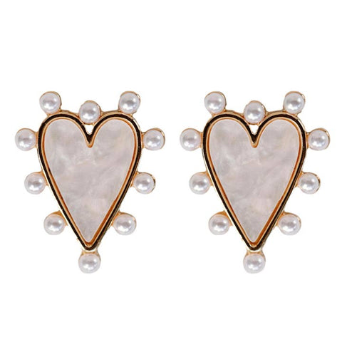 Skinny Pink Tortoise Pearl-Studded Earrings