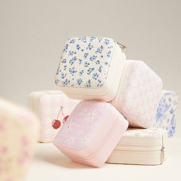 Bow Monogram Print Jewelry Box