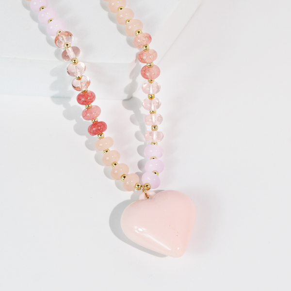 Happy colorful heart Necklace: Blue