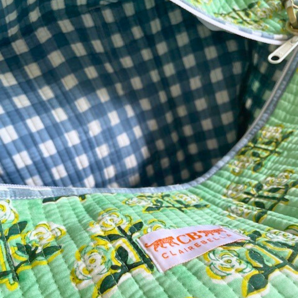 Betsy Green Pouch | Quilted Pouch Set | Quality Fabric Pouch