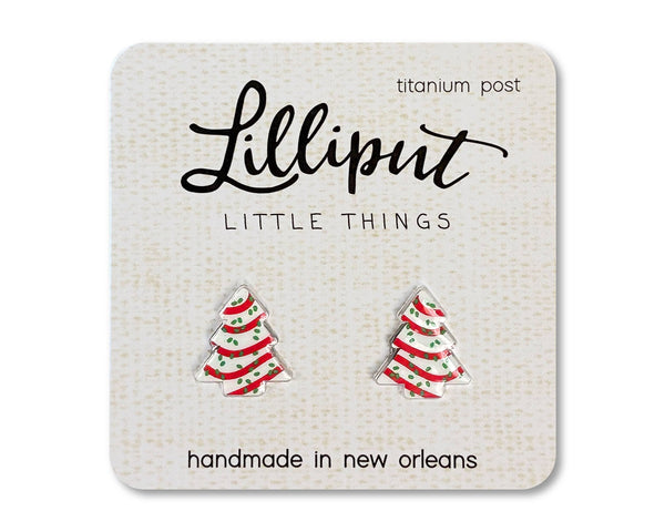Lilliput Christmas Tree Cake Earrings