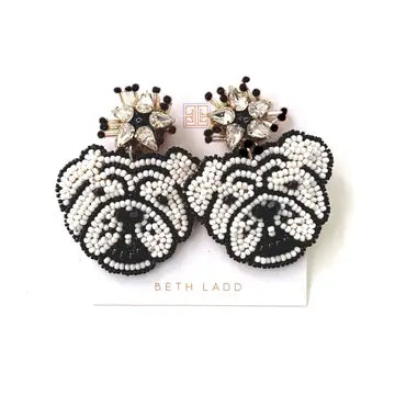 Beaded Bulldog Earrings