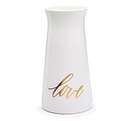 Vase 10" Love Script Gold