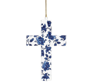 Blue Chinoiserie Cross Ornament