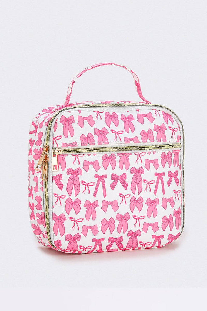 Bow Printed Canvas Lunch Boxes Bag