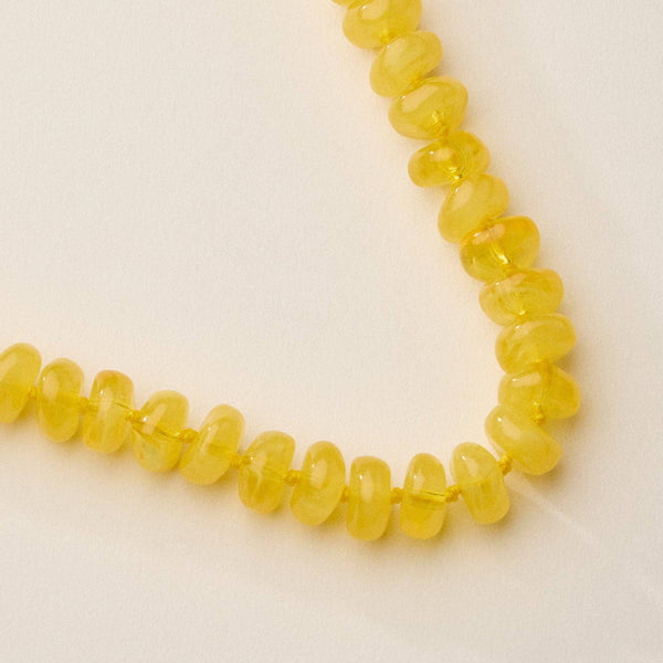 Chunky Translucent Glass Bead Necklace with Adjustable Chain – Handmade Statement Jewelry