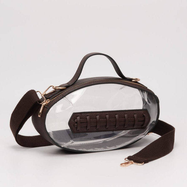 Clear Gameday Football Stitch Detail Crossbody Bag